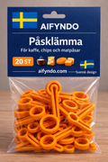 Påsklämma för plastpåsar – 20 ST Apelsin