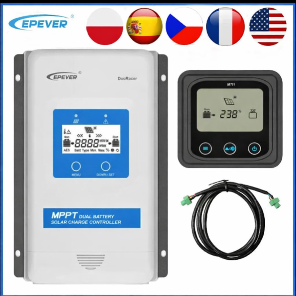 EPEVER DuoRacer MPPT Solarladdningsregulator 10A 20A 30A – Dubbelt batterisystem DR-serien