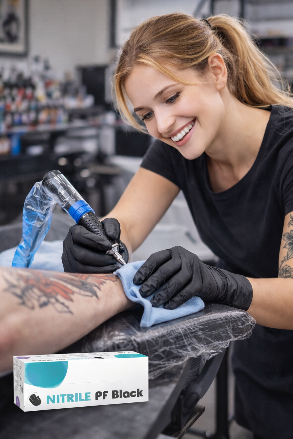 Engångshandskar Nitril Svart - 100 st/box