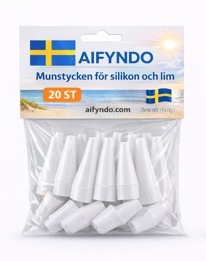 Munstycken för silikon och lim Vitt Sverige