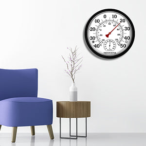 25CM Stor Termometer Hygrometer - Inomhus Utomhus Trädgård Väggmonterad
