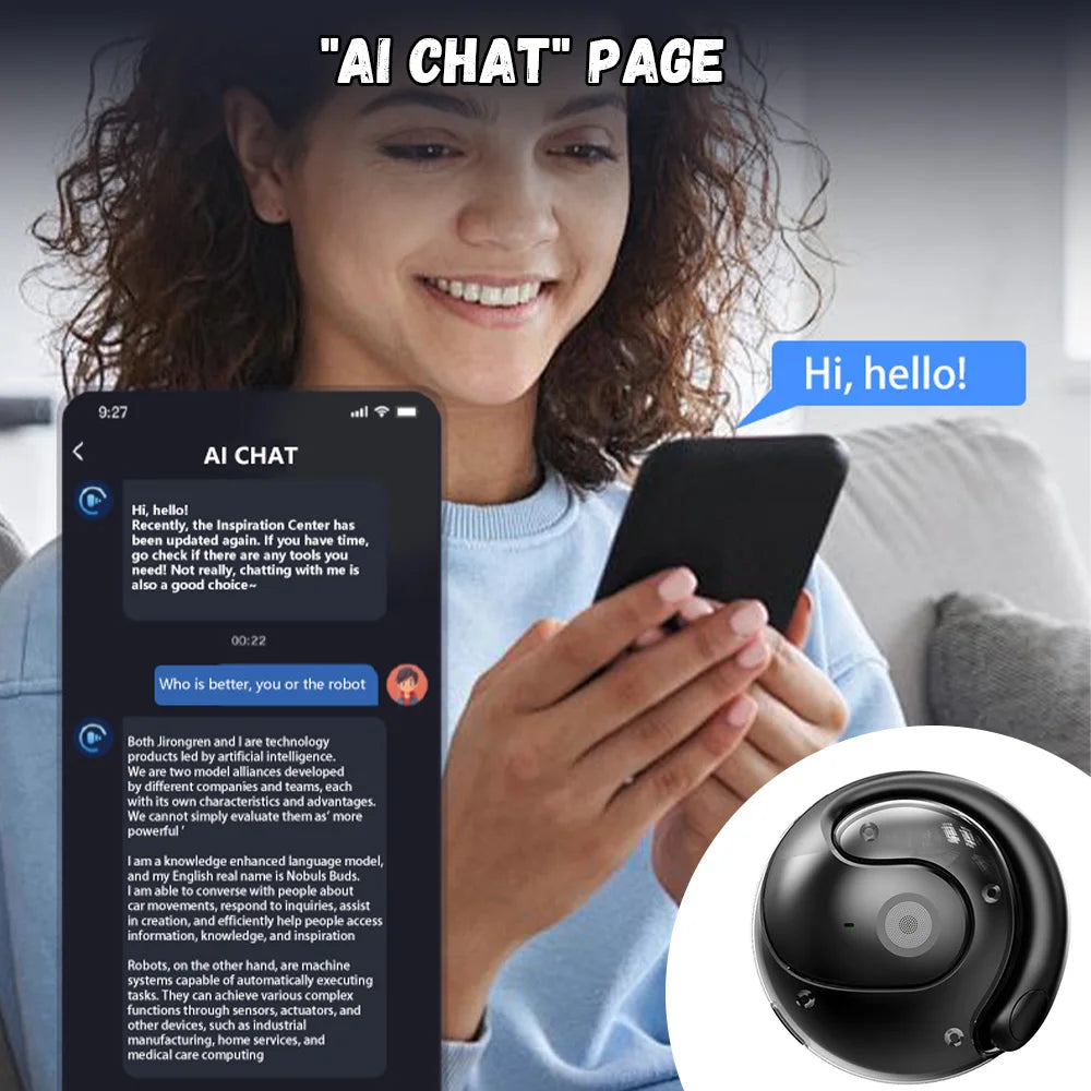 AI Trådlösa Översättningsörlurar – Realtidsöversättning 75 Språk