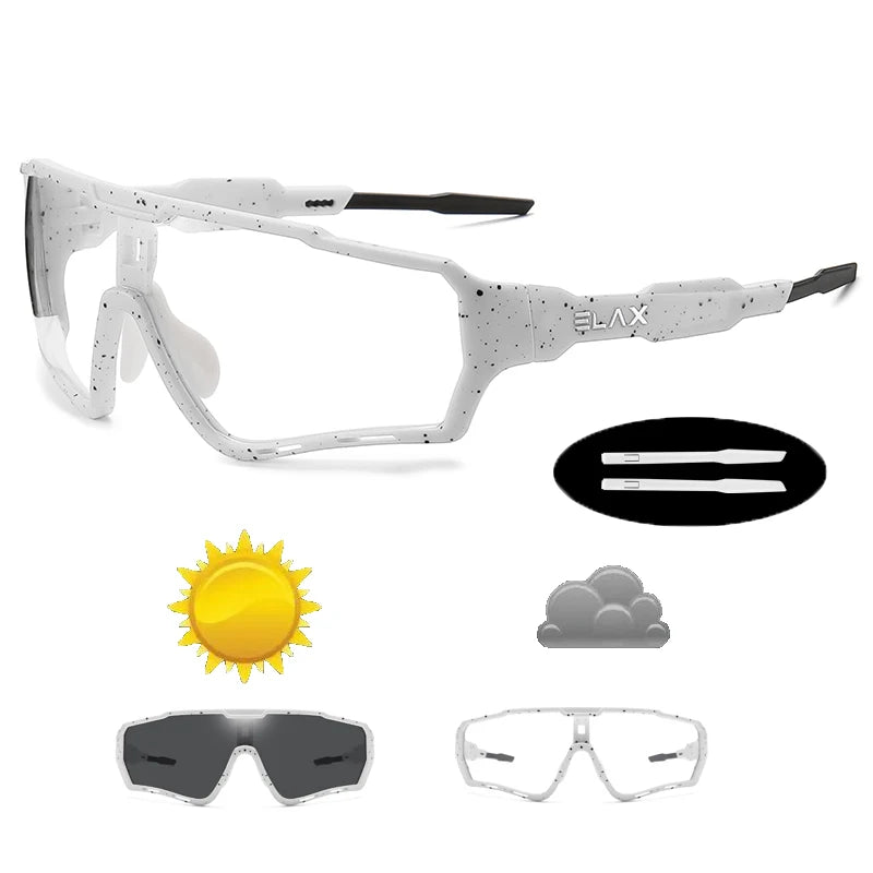 ELAX Fotokromatiska Sportglasögon – Unisex Cykel & MTB