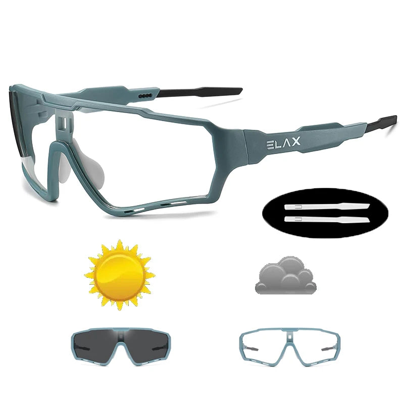 ELAX Fotokromatiska Sportglasögon – Unisex Cykel & MTB