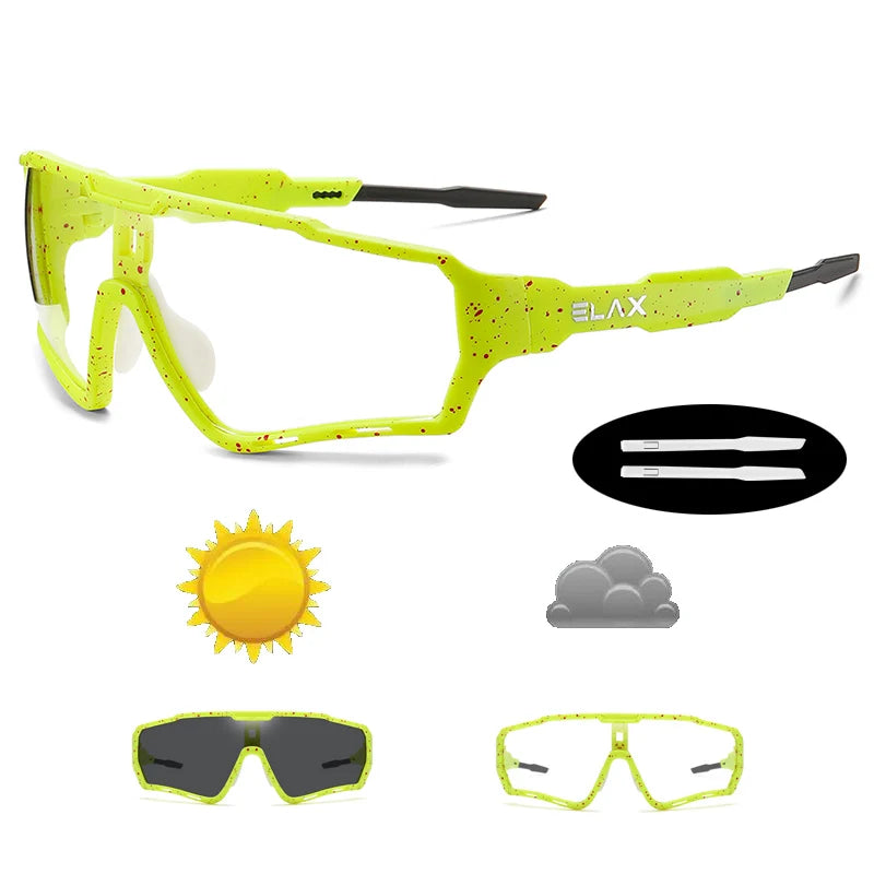 ELAX Fotokromatiska Sportglasögon – Unisex Cykel & MTB