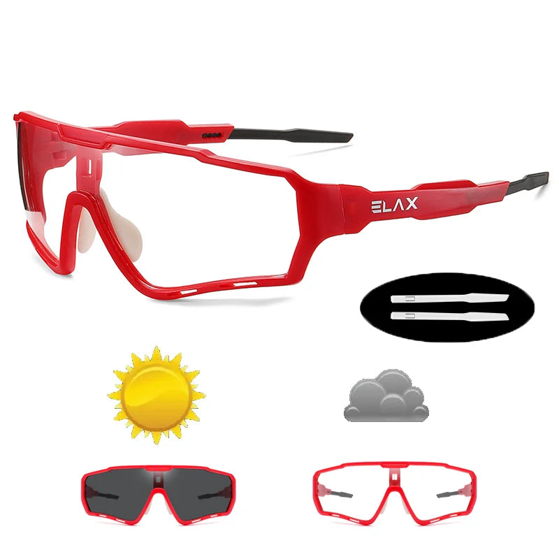 ELAX Fotokromatiska Sportglasögon – Unisex Cykel & MTB
