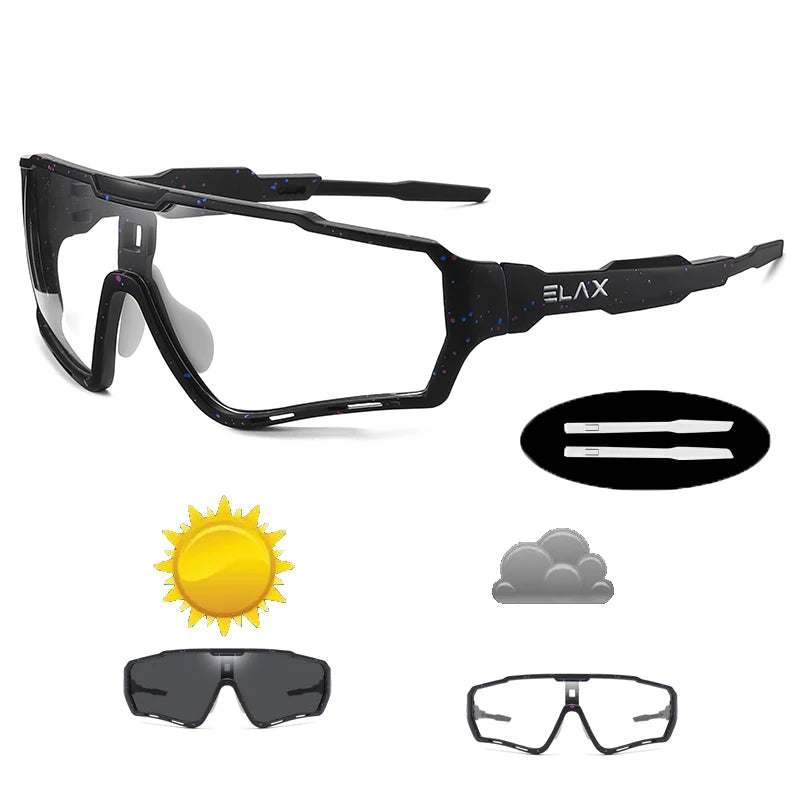 ELAX Fotokromatiska Sportglasögon – Unisex Cykel & MTB