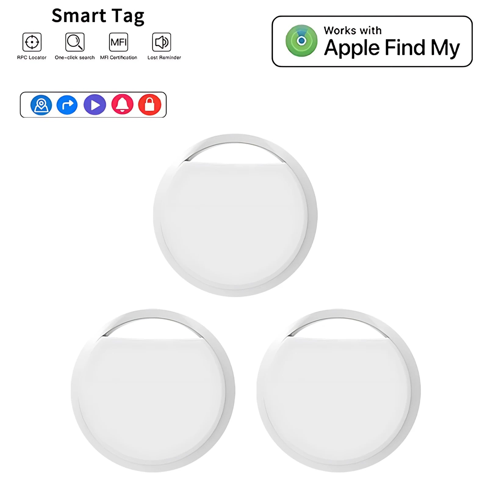 Mini GPS Tracker 2-Pack för iPhone - Apple Find My | MFI-Certifierad Bluetooth Spårare