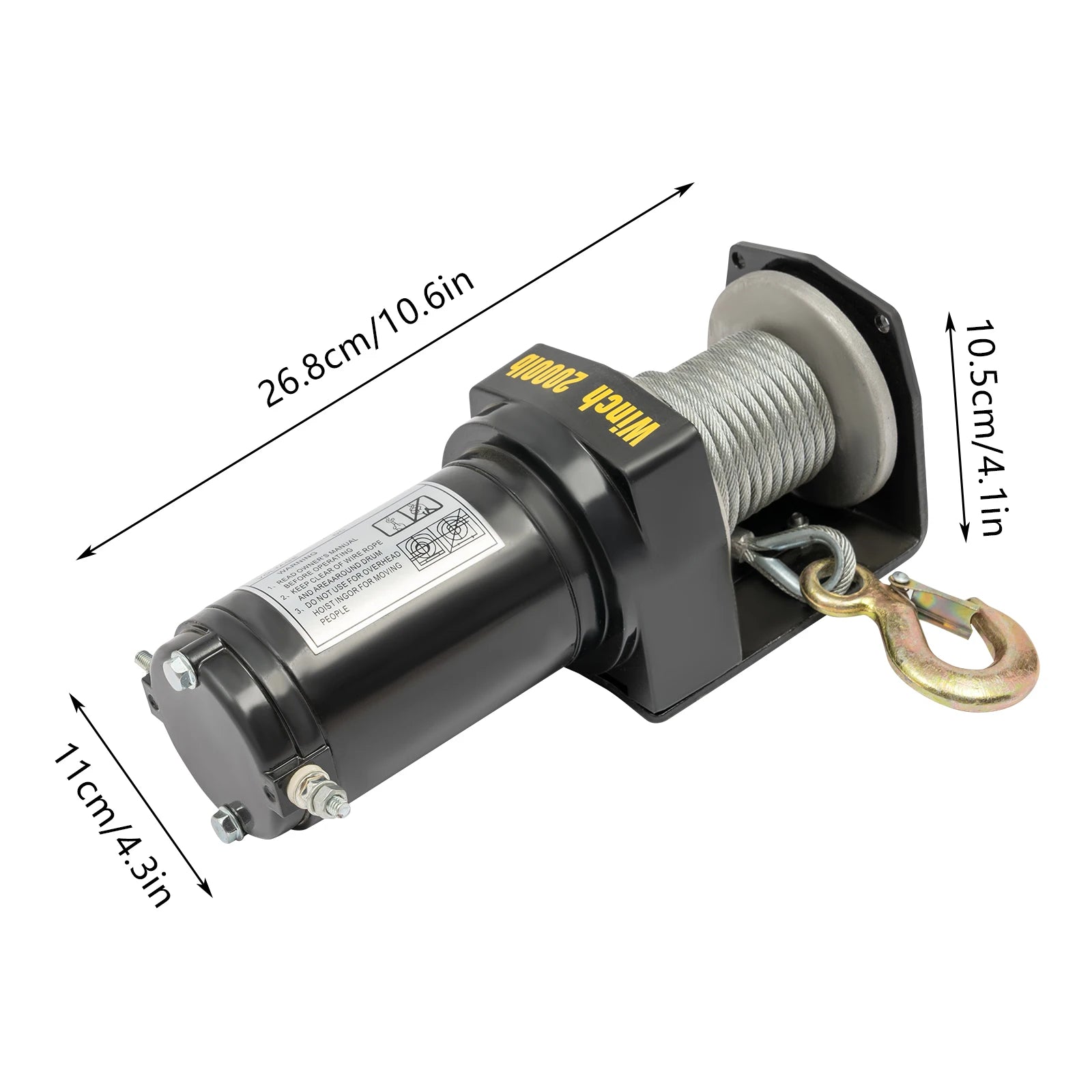 900kg Electric Winch| DC12V Off-Road Lifting Device| Alloy Steel Car and Ship Towing Device