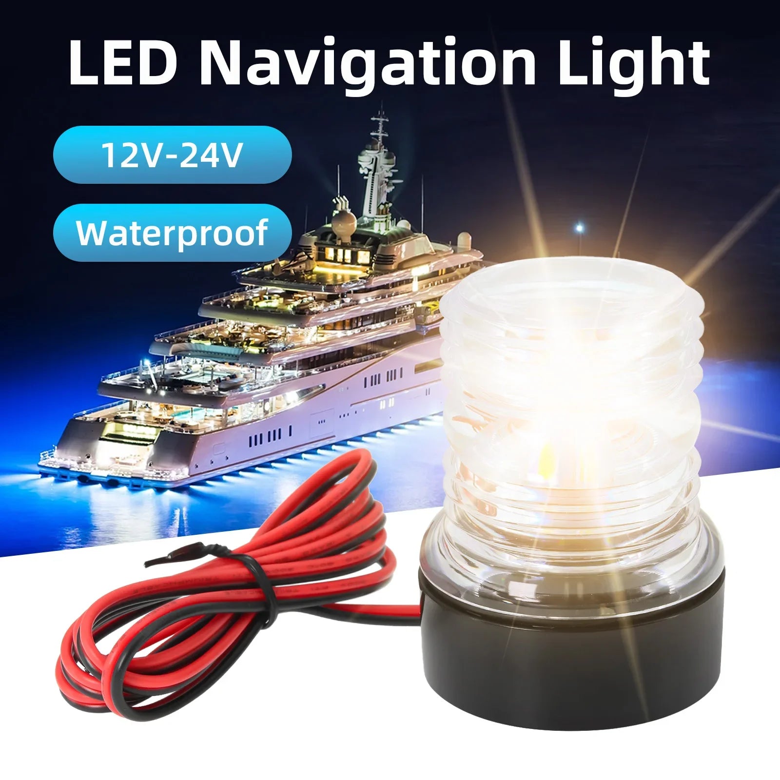 LED Ankarlykta 12V - 360° Navigationsljus för Båt och Yacht