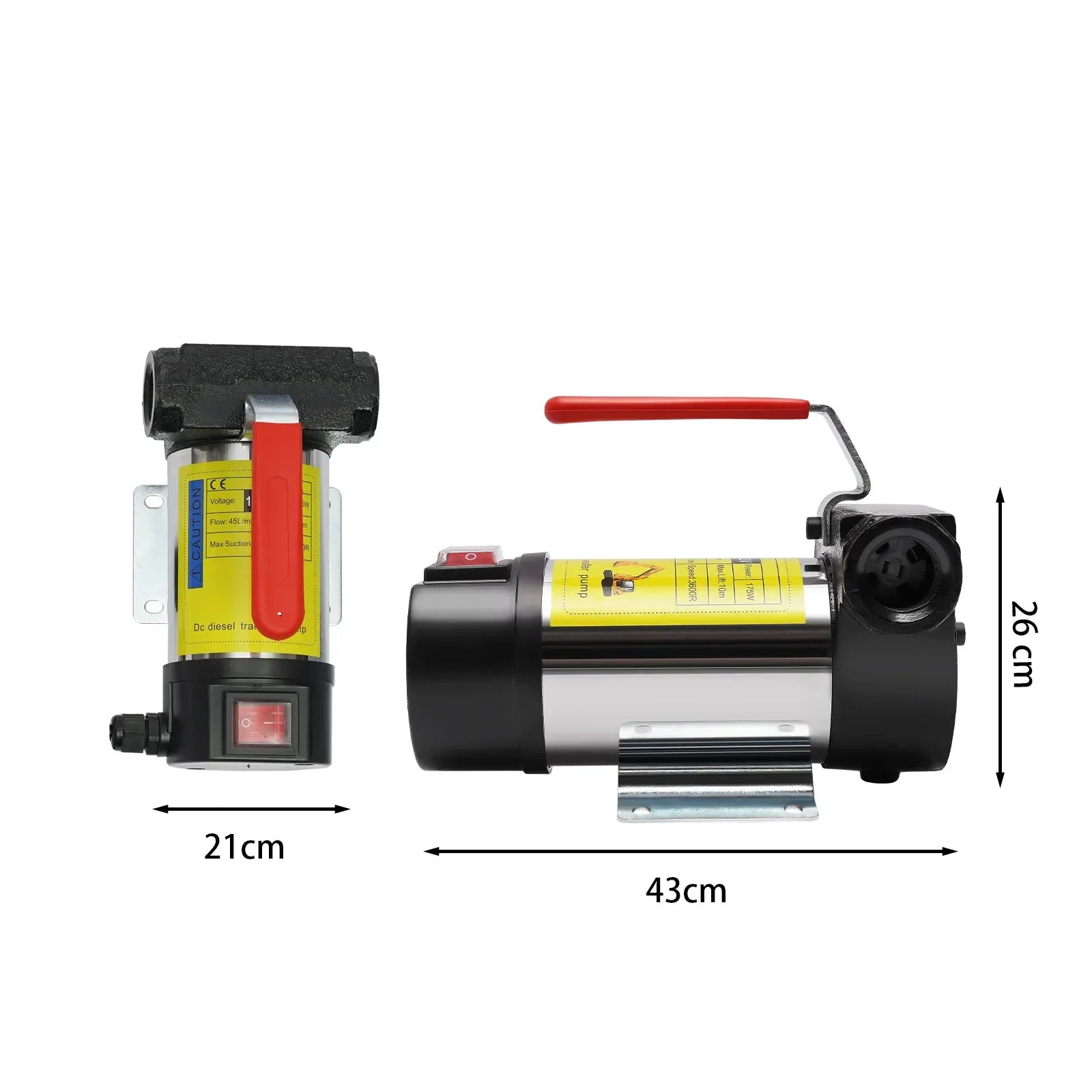 Elektrisk Dieselpump 12V 175W - Automatisk Bränslepump med Pistol 45L/min