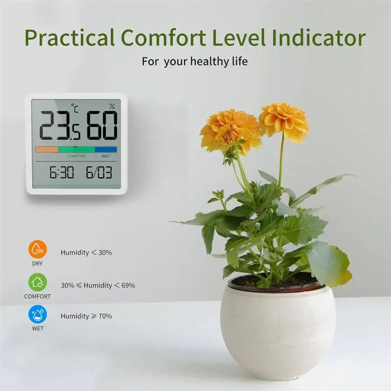 Smart Digital Termometer & Hygrometer med Klimatindikator - LCD Väderstation