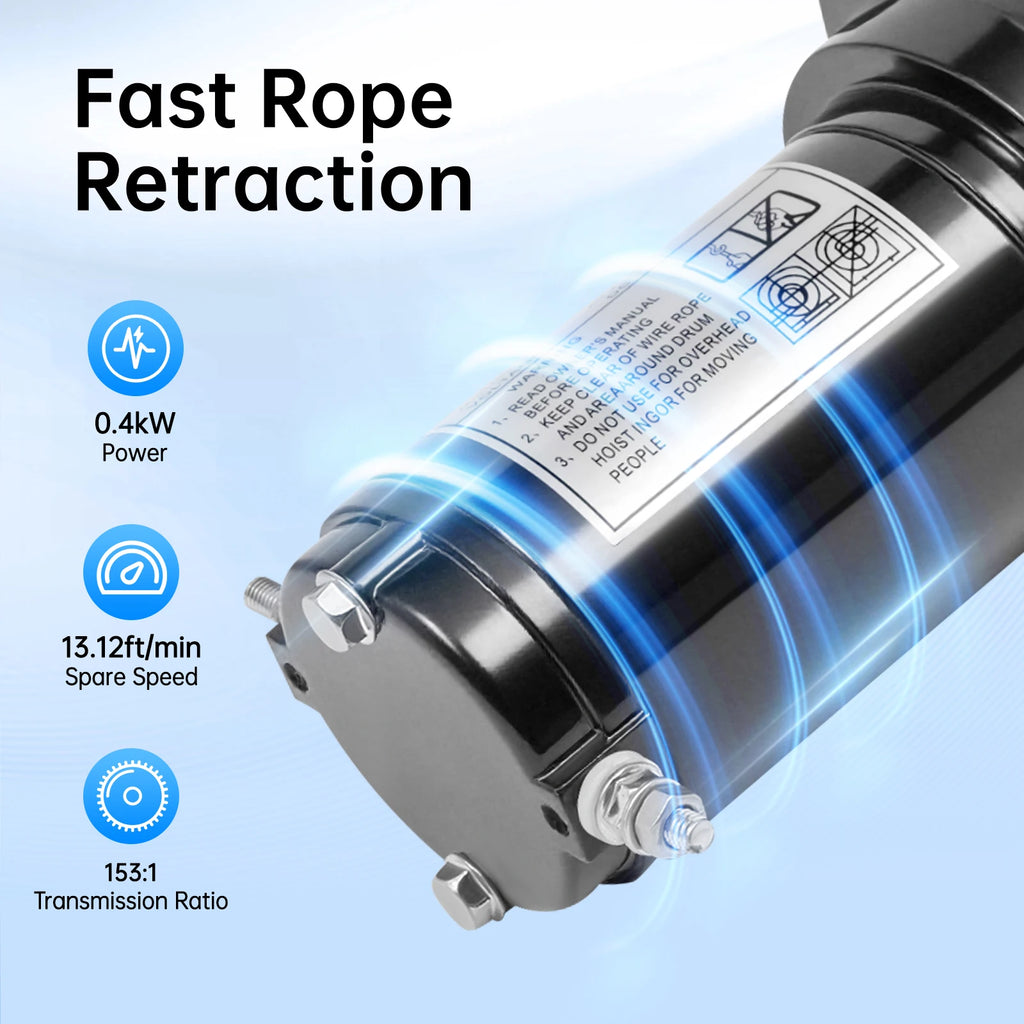 900kg Electric Winch| DC12V Off-Road Lifting Device| Alloy Steel Car and Ship Towing Device