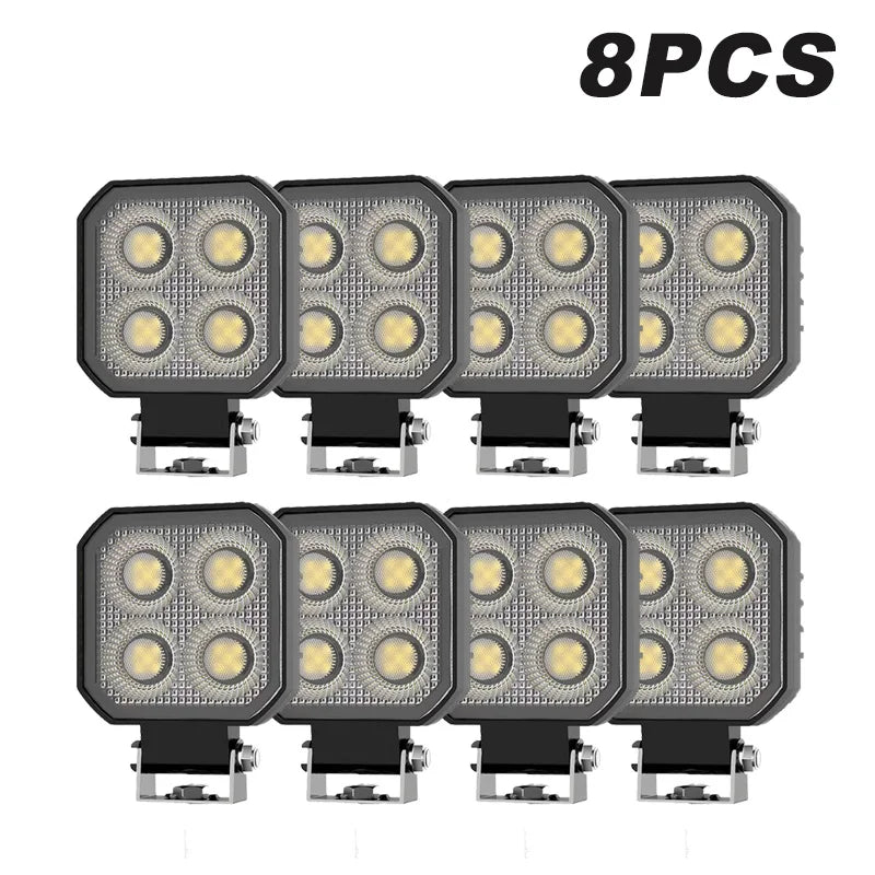 3 Inch 4 LED Rectangle Floodlight 9-32V 18W Car led Work Light For Jeep Truck Boat Tractor ATV Offroad 4X4 Barra LED Headlight