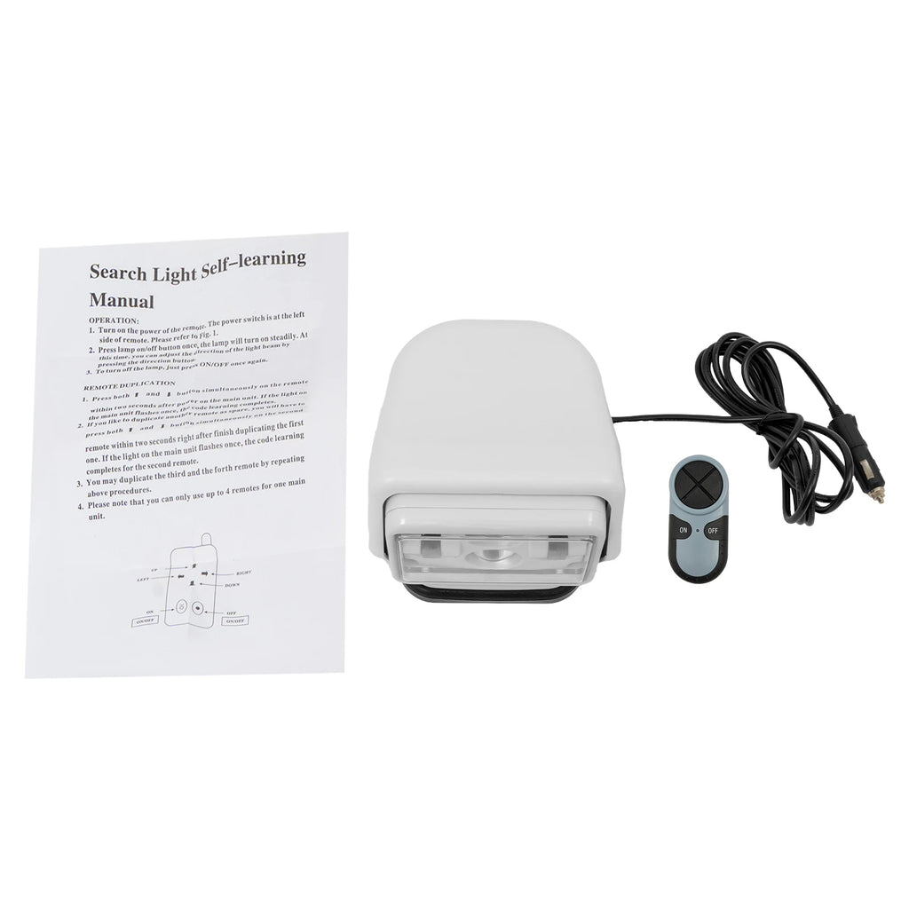 9-32V 60W 8000LM Remote Control IP67 Grade Marine Search Light| Portable 360 Degree Rotating Boat Spotlight .