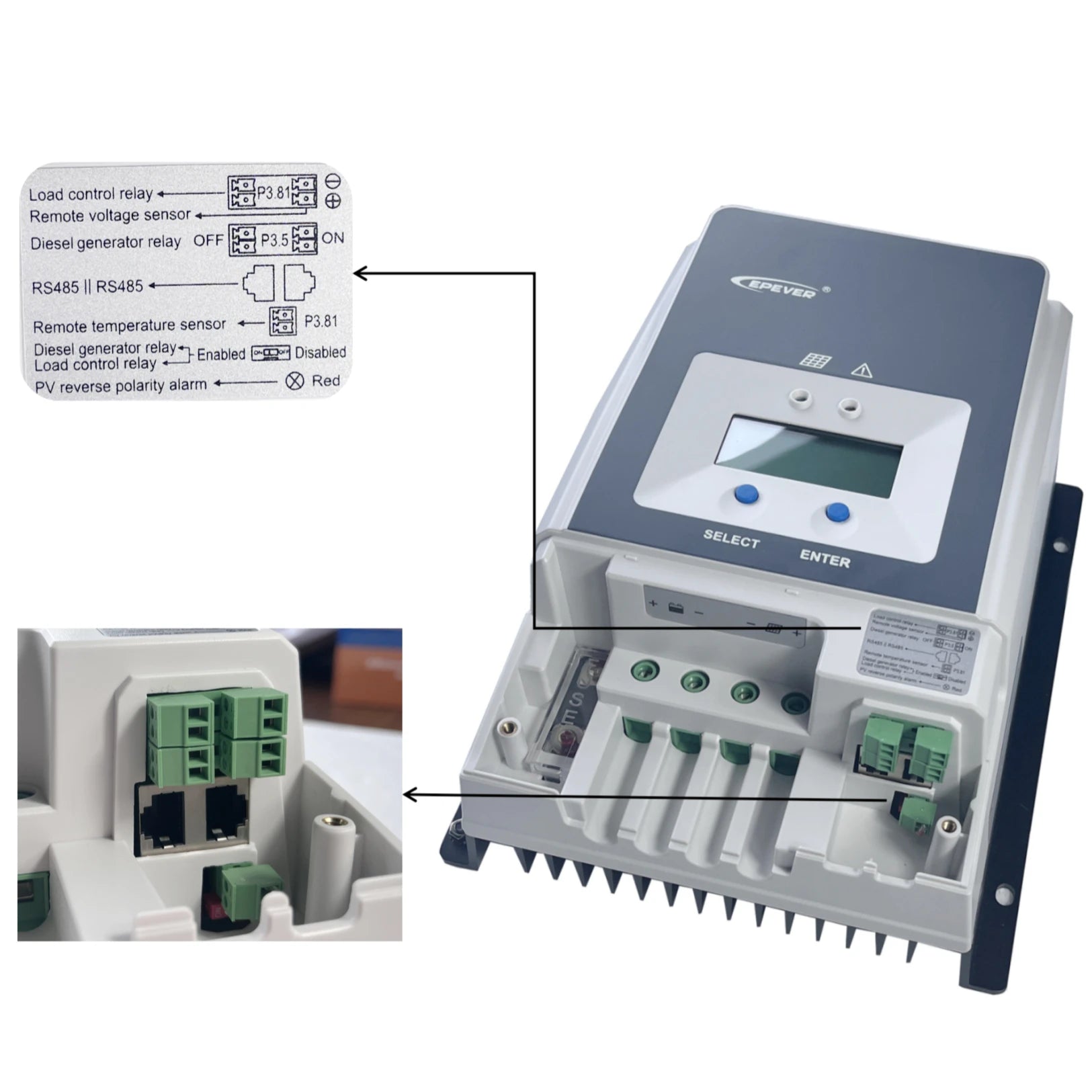 MPPT Solarladdningsregulator 50A–100A – Tracer AN-serien med MT52 Display