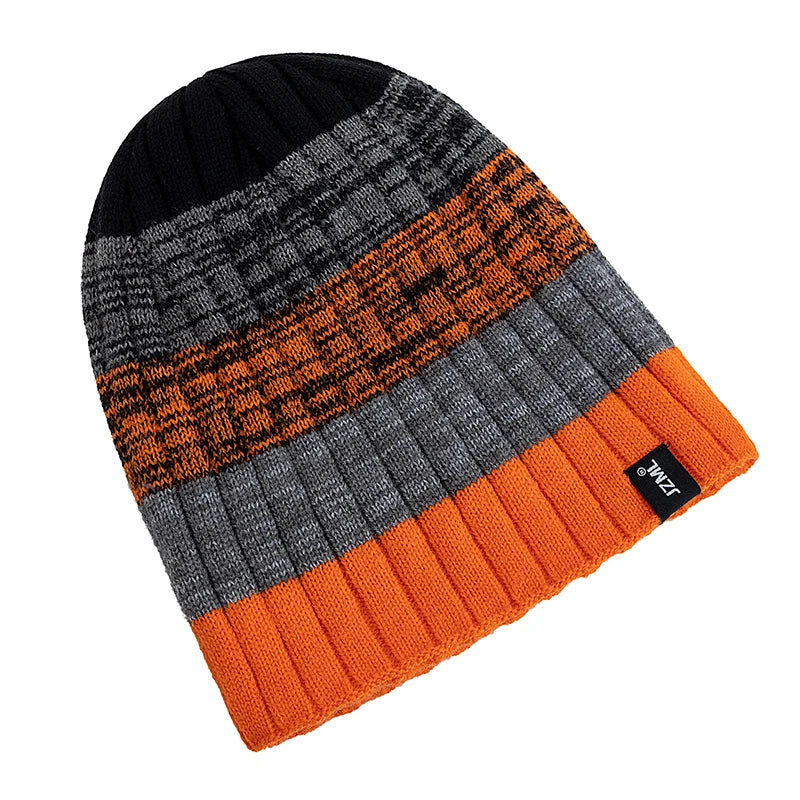 JZML Randig Vintermössa - Unisex Beanie för Skidåkning & Outdoor | Dam & Herr