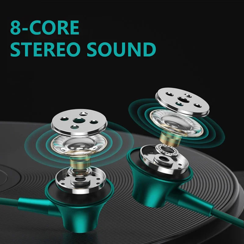 Type-C/3.5mm Kabelanslutna Hörlurar - Dubbel Bass In-Ear med Mikrofon & Karaoke