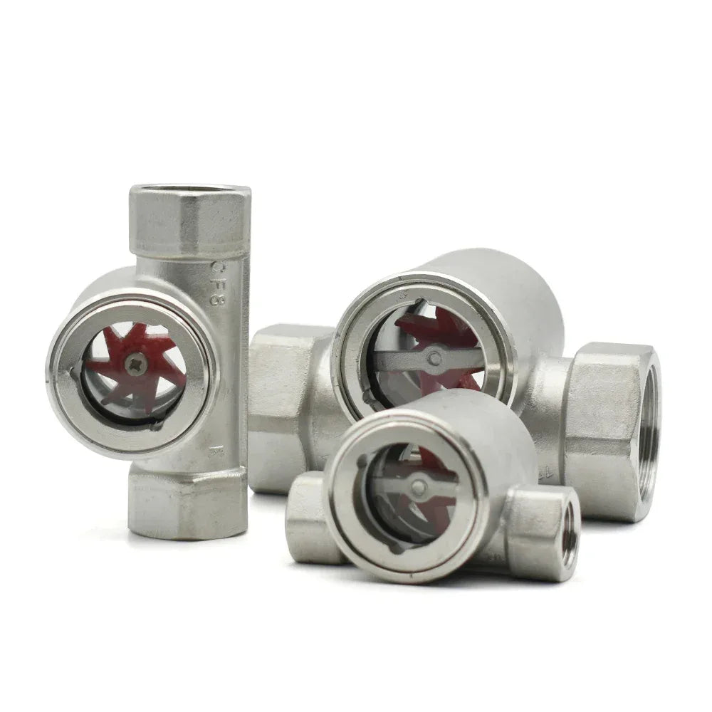 Flödesindikator med Impeller - 304 Rostfritt Stål - BSP Gänga 1/4" till 2" 1"