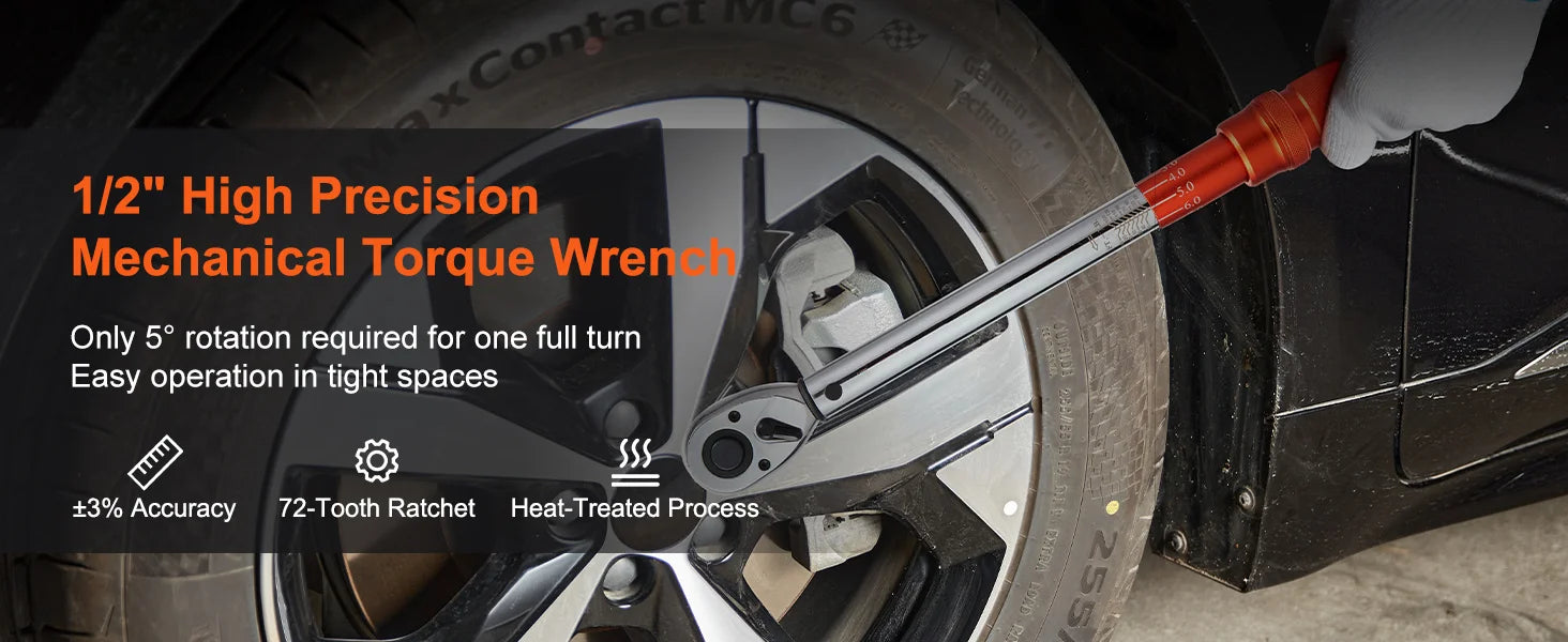 Professionell Momentnyckel Set – Dubbelriktad Justerbar Momentnyckel med Dubbla Skalor