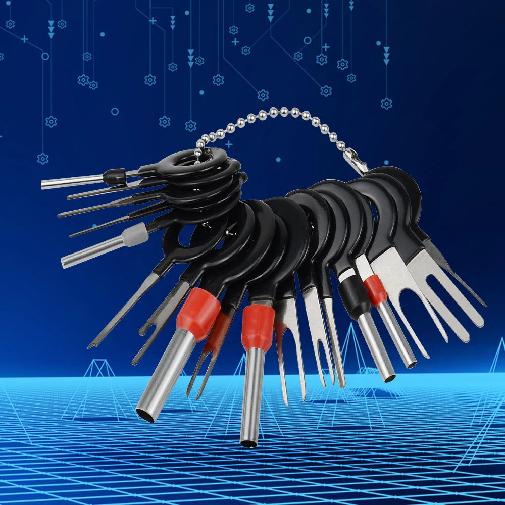 11/18/26st Bil Terminal Borttagningsverktyg Elektrisk Kabeldragning Crimp Kontakt Pin Extraktor Kit