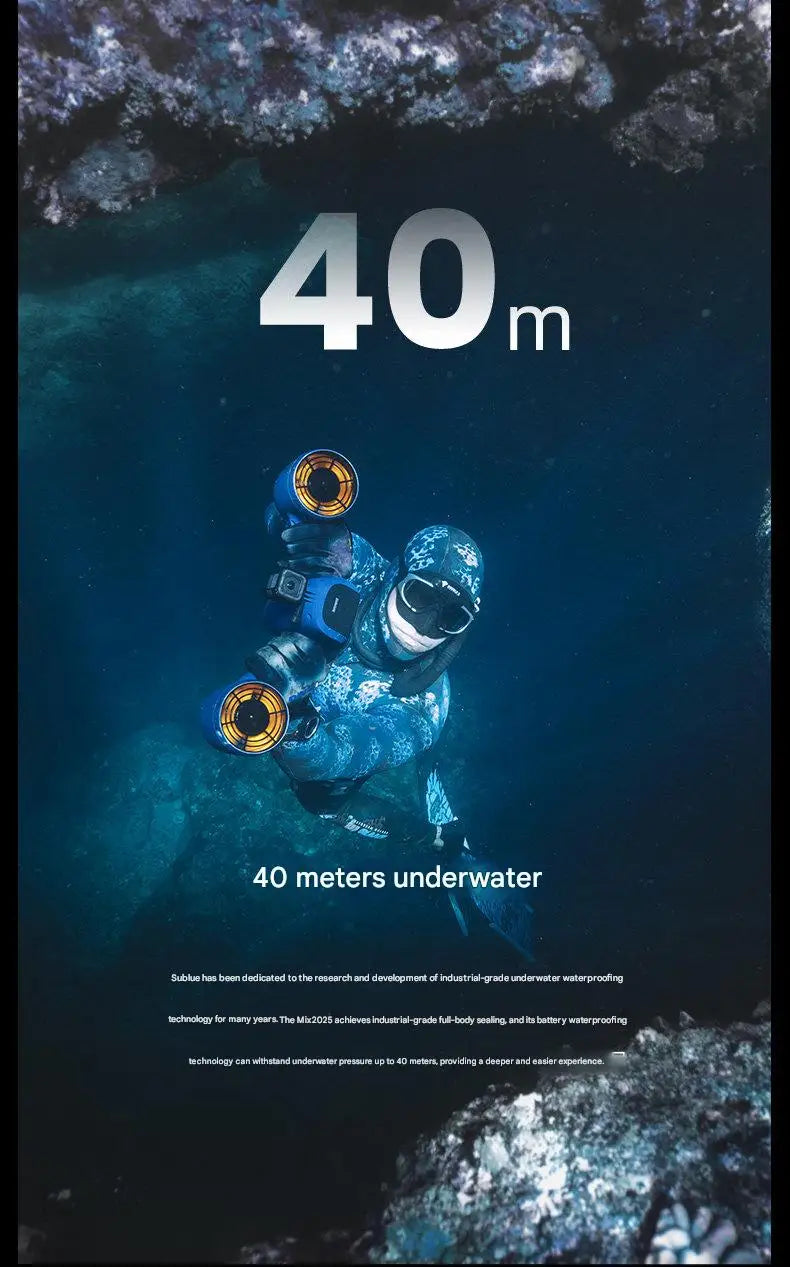 Undervattensscooter med Dubbla Motorer - 2 Hastigheter 1,5m/s