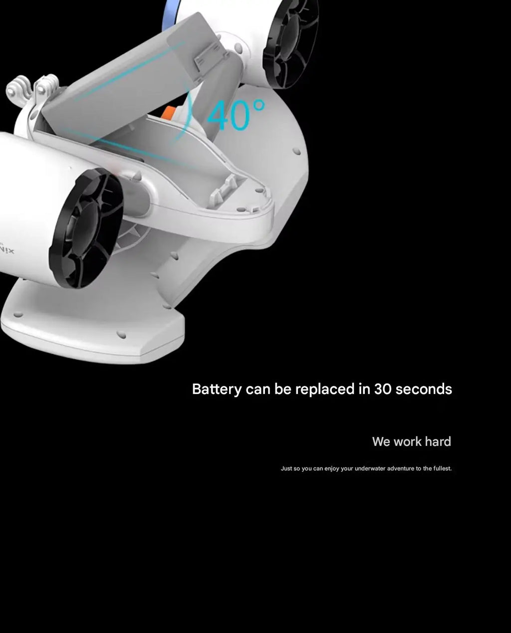 Undervattensscooter med Dubbla Motorer - 2 Hastigheter 1,5m/s
