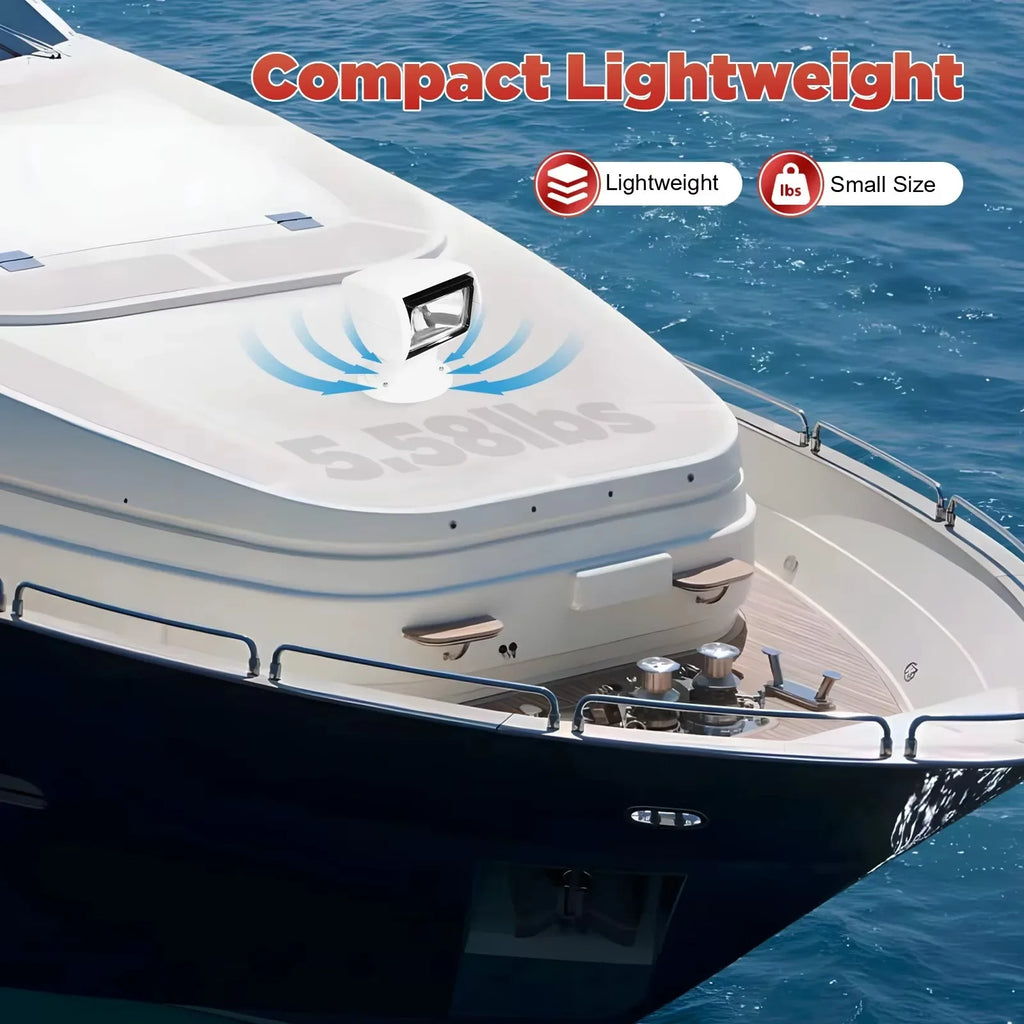 Spotlight Marine Spot Light Boat Searchlight Remote Control 12V 100W Waterproof 360° Rotate Lighting for Boat Truck Car White
