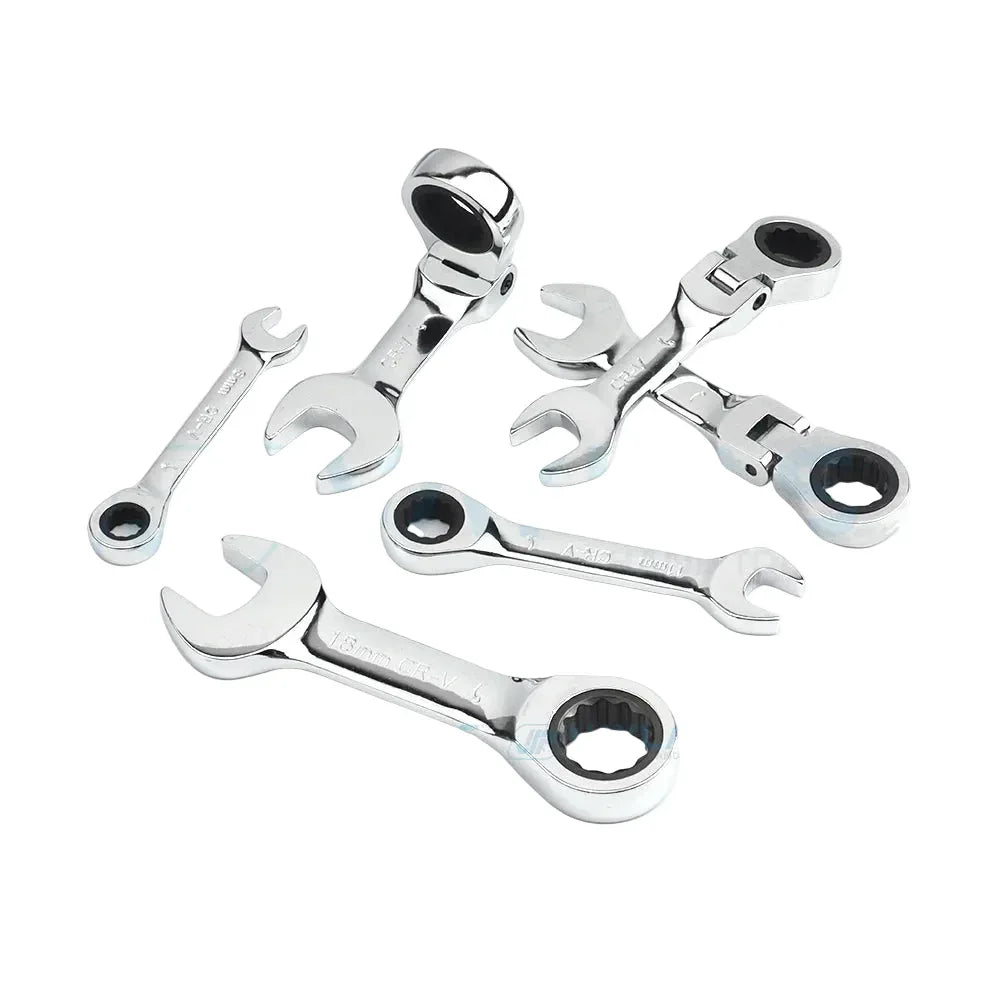 Mini Skrallnyckel 72T - Kompakt Spärrskaft 6-19mm CR-V Stål