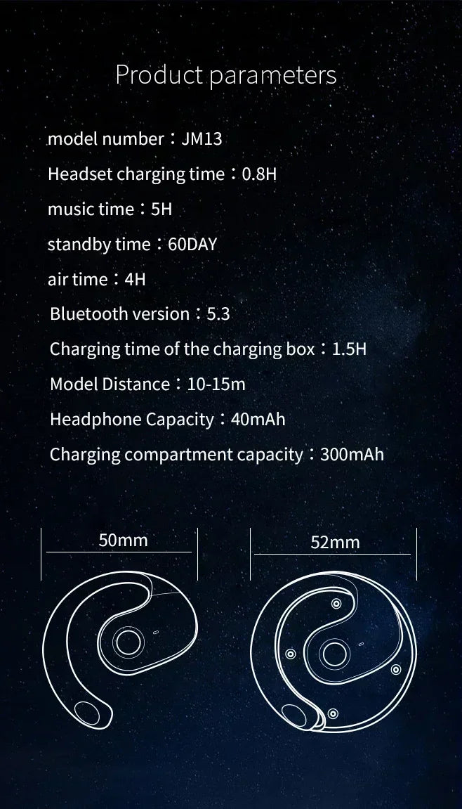 Trådlösa Bluetooth Hörlurar 5.3 - Sport & Gaming Headset med Brusreducering