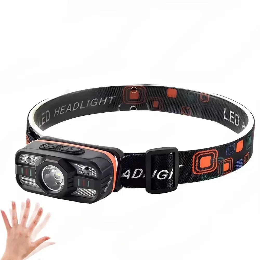 LED Pannlampa med Rörelsesensor - USB Uppladdningsbar 6 Lägen. 1PC