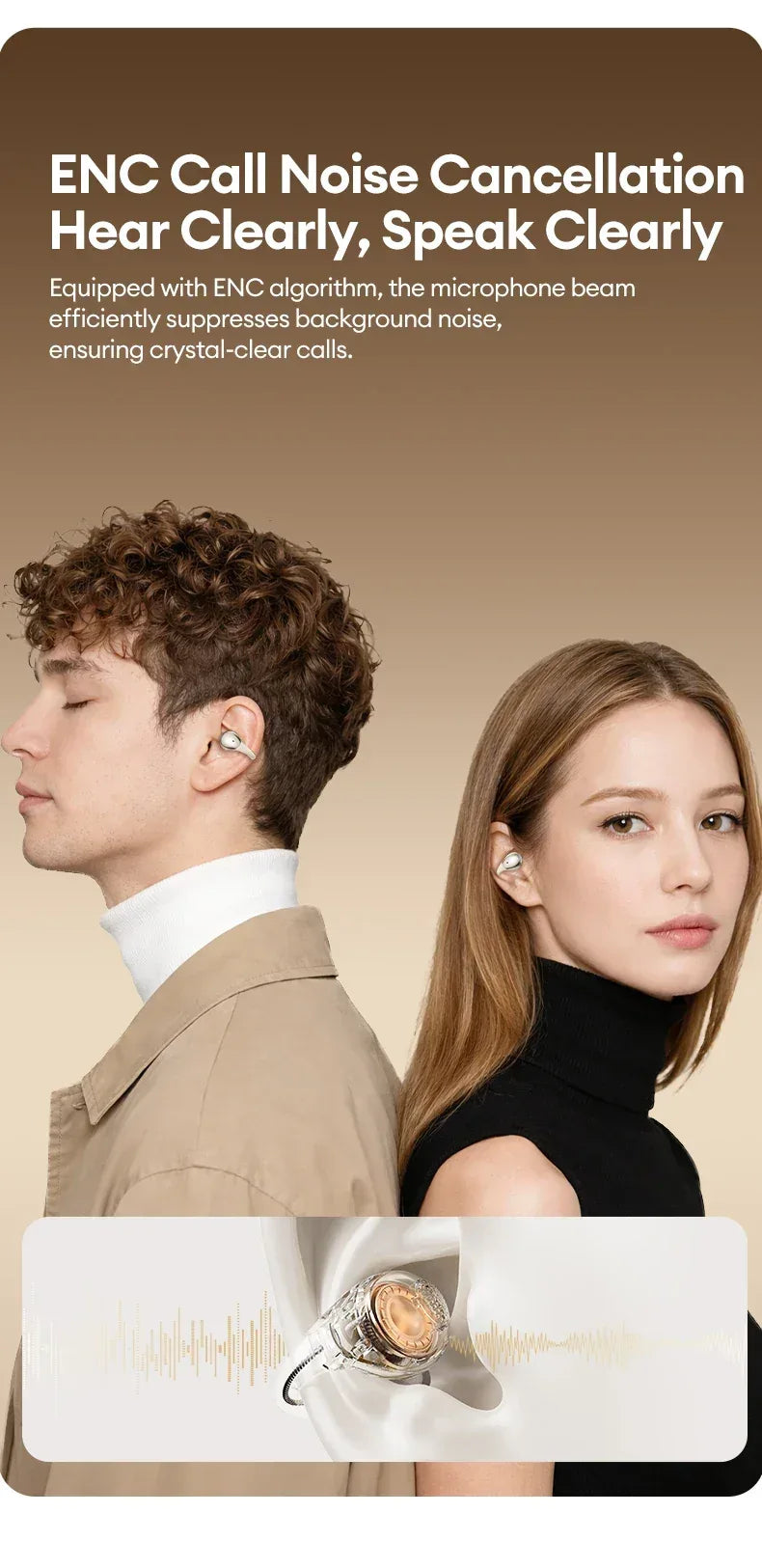 Lenovo RS110 Öronklämma Bluetooth Hörlurar - Trådlösa Sportöronsnäckor med Öppet Öra