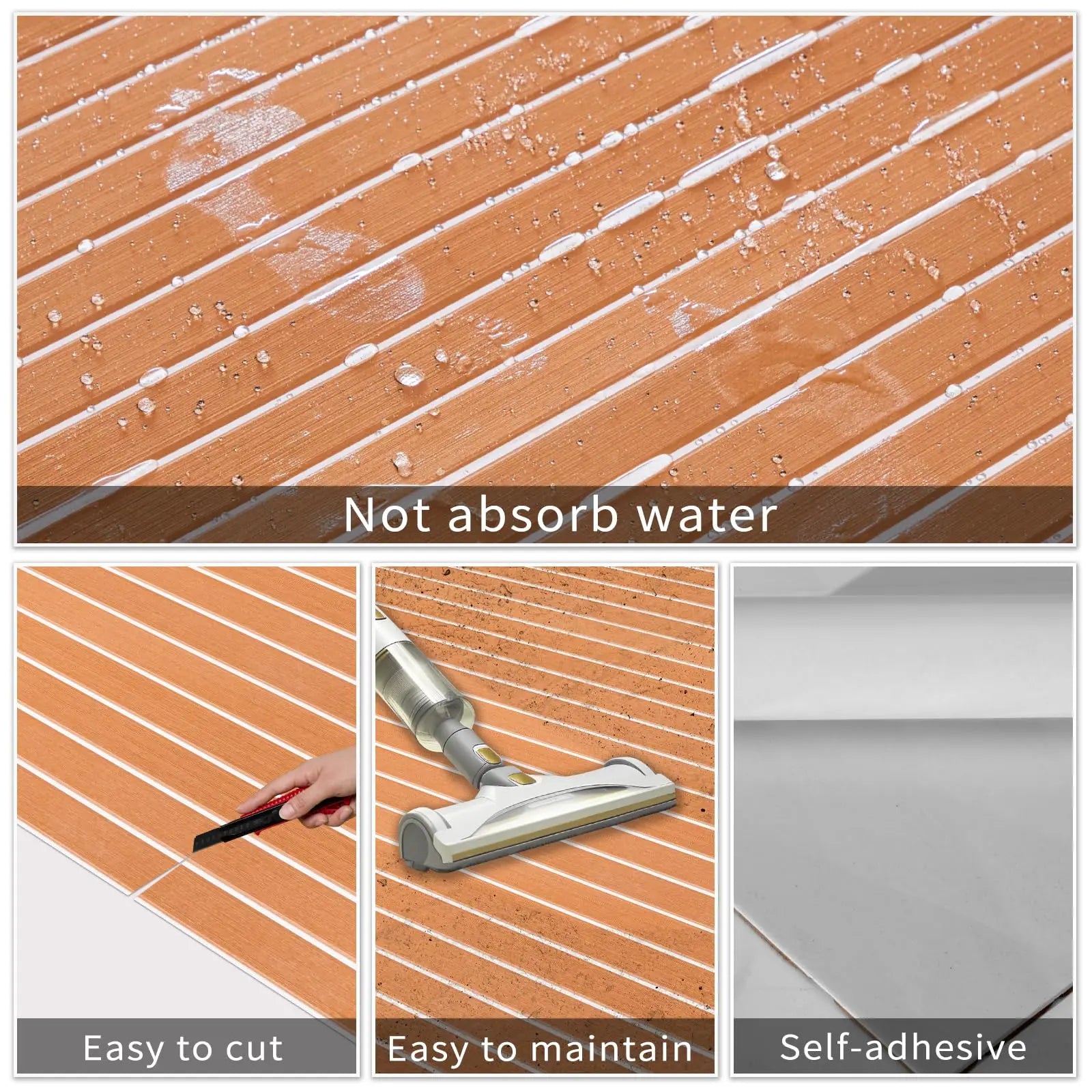 2400x900x6mm Båtgolvbeläggning EVA-skum – Halkfri Självhäftande Marinmatta