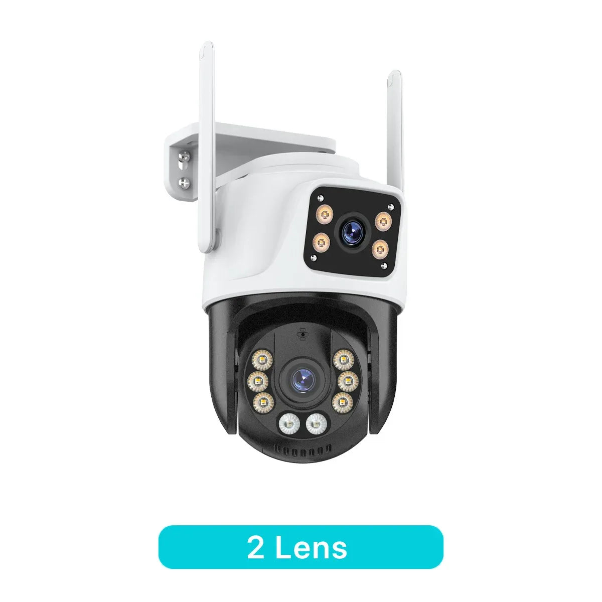 Trippel-Lins PTZ IP-Kamera Utomhus - HD WiFi Säkerhetskamera med Auto-Tracking 2 Lens