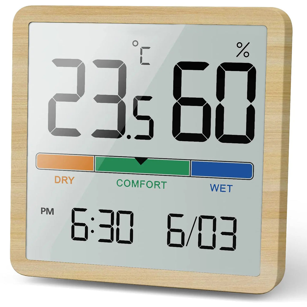 Smart Digital Termometer & Hygrometer med Klimatindikator - LCD Väderstation