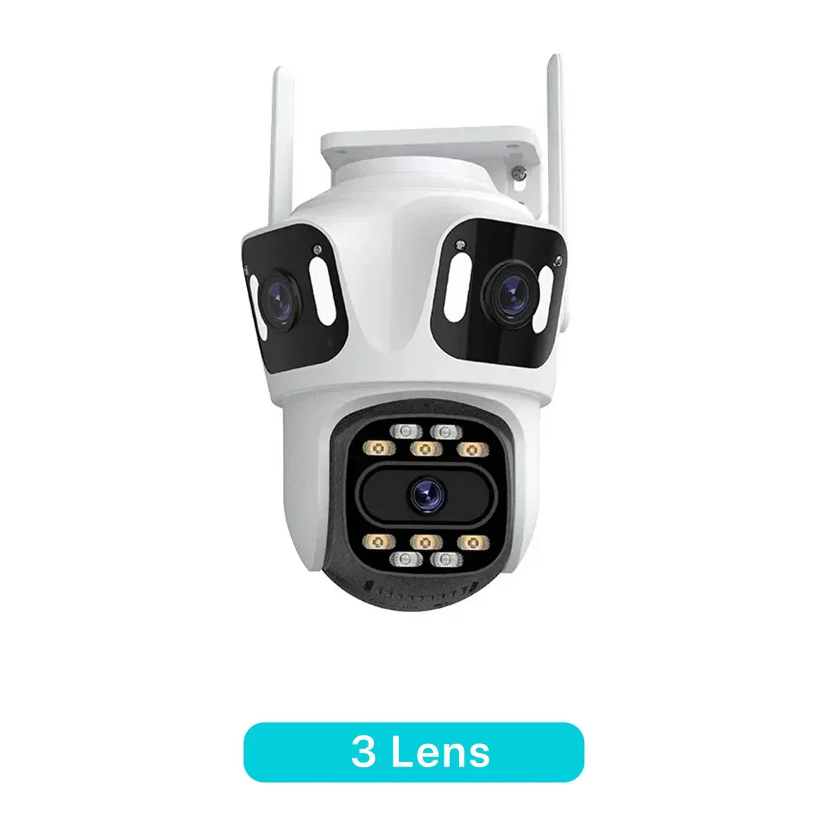 Trippel-Lins PTZ IP-Kamera Utomhus - HD WiFi Säkerhetskamera med Auto-Tracking 3 Lens