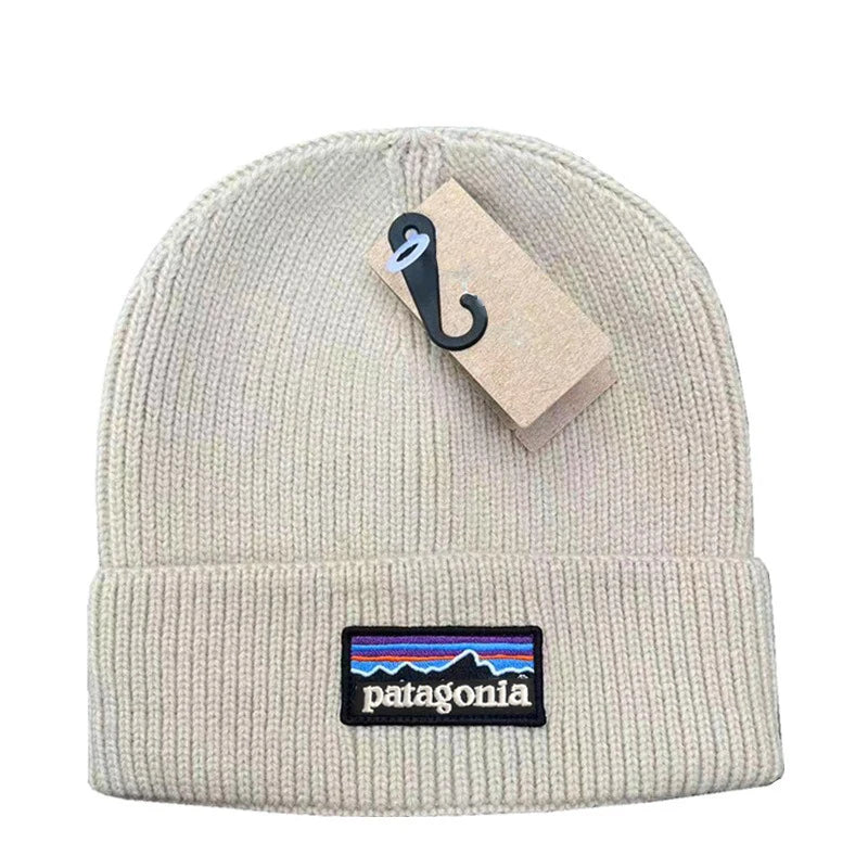 Unisex Knitted Wool Hats Winter Knitting Thick Beanie Hat Double Layer Solid Color Velvet Warm Bonnet Cap 3