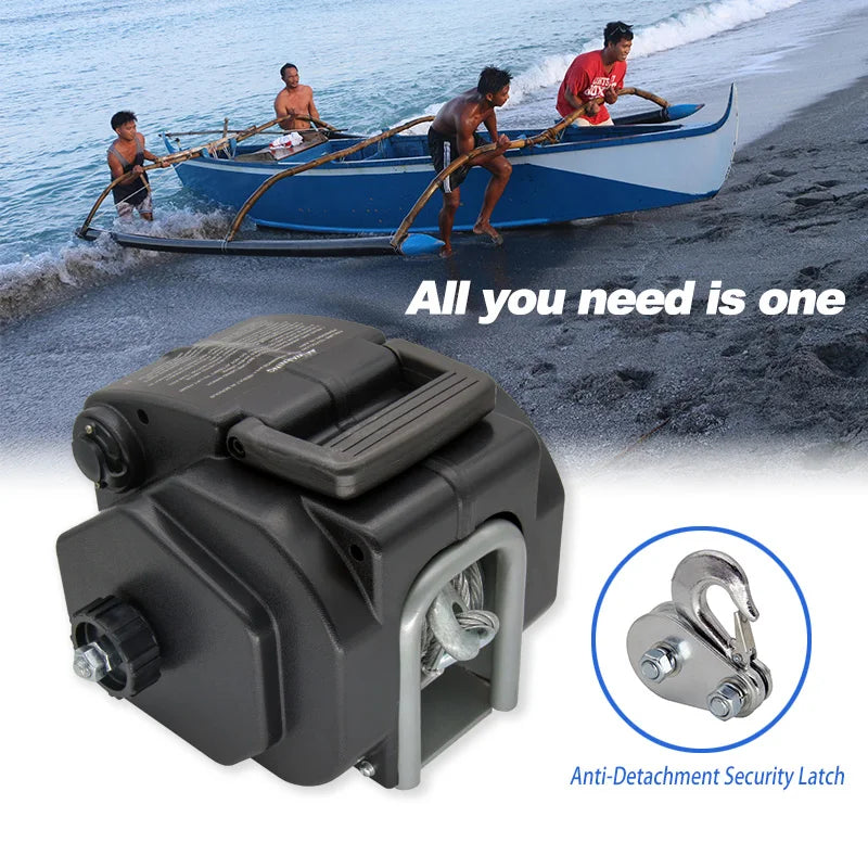 Elektrisk Båtvinsj 12V 5000lbs - Kraftfull Trailer Vinsj för Båt, Lastbil & Husbil