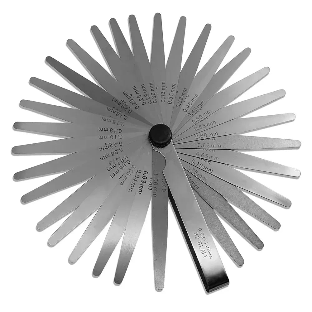 Professionell Bladmått 32 Blad - Rostfritt Stål 0,03-1,00mm Mätverktyg