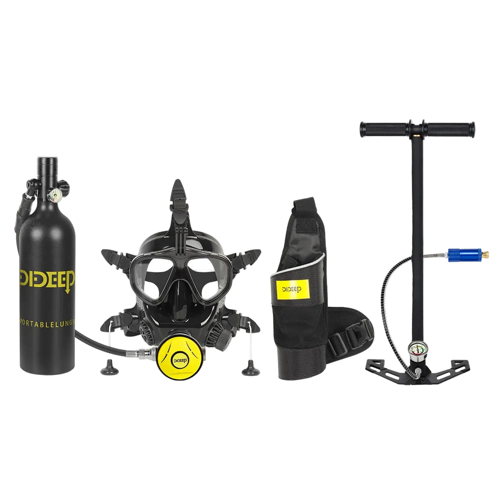 DIDEEP 1L Mini Dyktank Set med Helansiktsmask - 15-20 Min Dykutrustning