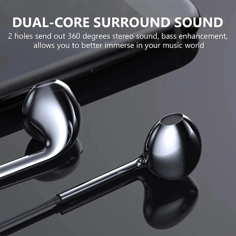 Trådbundna USB-C Hörlurar med Mikrofon - Stereo In-Ear Headset för Gaming & Musik