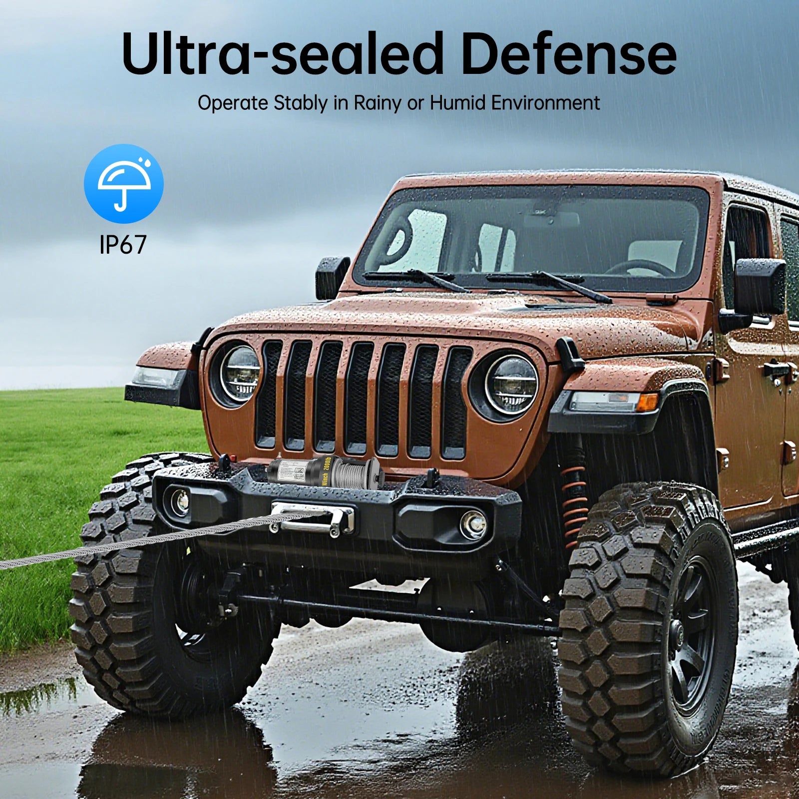 900kg Electric Winch| DC12V Off-Road Lifting Device| Alloy Steel Car and Ship Towing Device