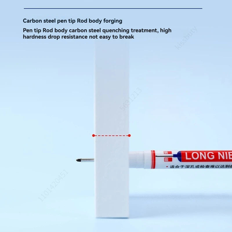 4Pcs/Set 20mm Deep Hole Long Nib Head Markers For Metal Perforating Pen Waterproof Bathroom Woodworking Decoration Multi-Purpose