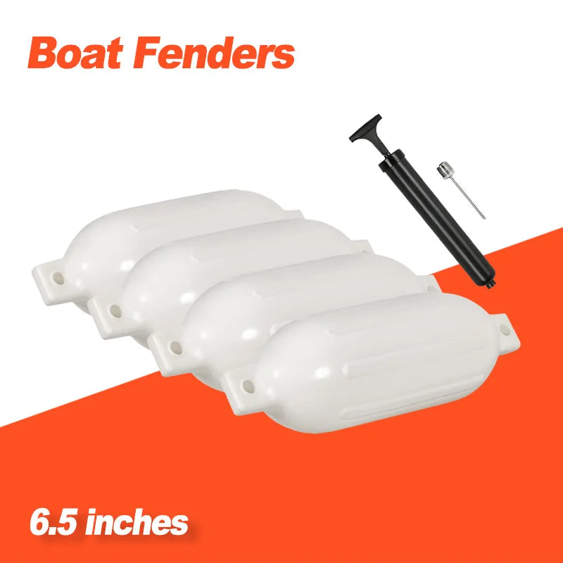 Båtfendrar 4-pack - Uppblåsbara Vinyl Fendrar 58cm - UV-beständiga vit