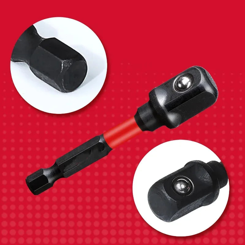 Professionell Hylsadapter Set 1/4" 3/8" 1/2" - Hex Shank för Slagskruvdragare
