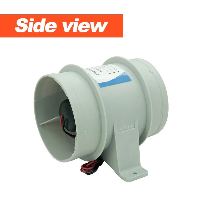 Länsfläkt 12V 4" In-Line 235CFM - Marin Båtfläkt för Motorrum och Kabytt Ventilation
