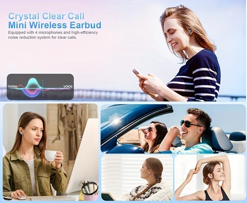 Trådlösa Hörlurar 40dB Brusreducering Bluetooth 5.3 med LED-Display