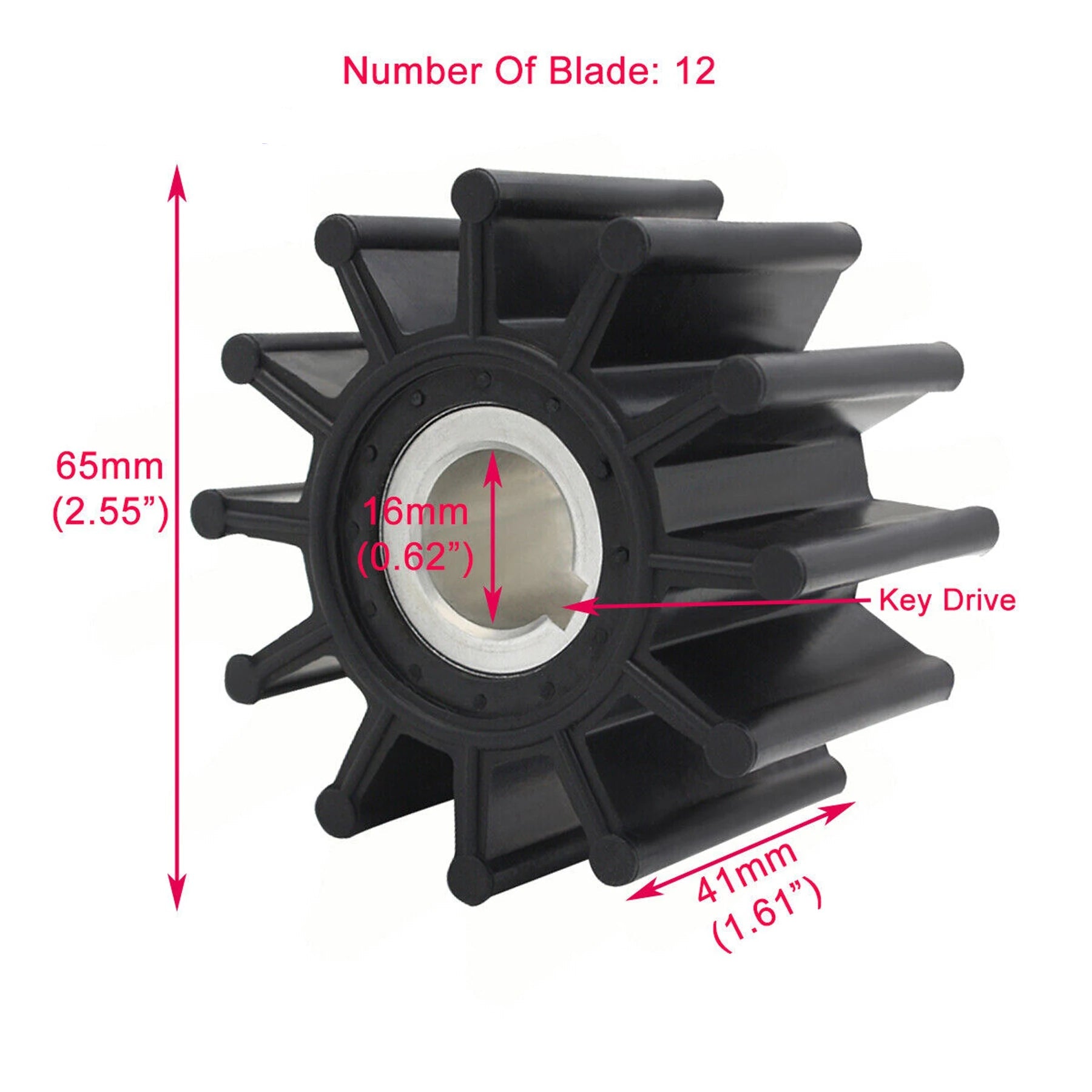 Vattenpump Impeller Kit 879312025 för MerCruiser - 12-Bladig med Packningar