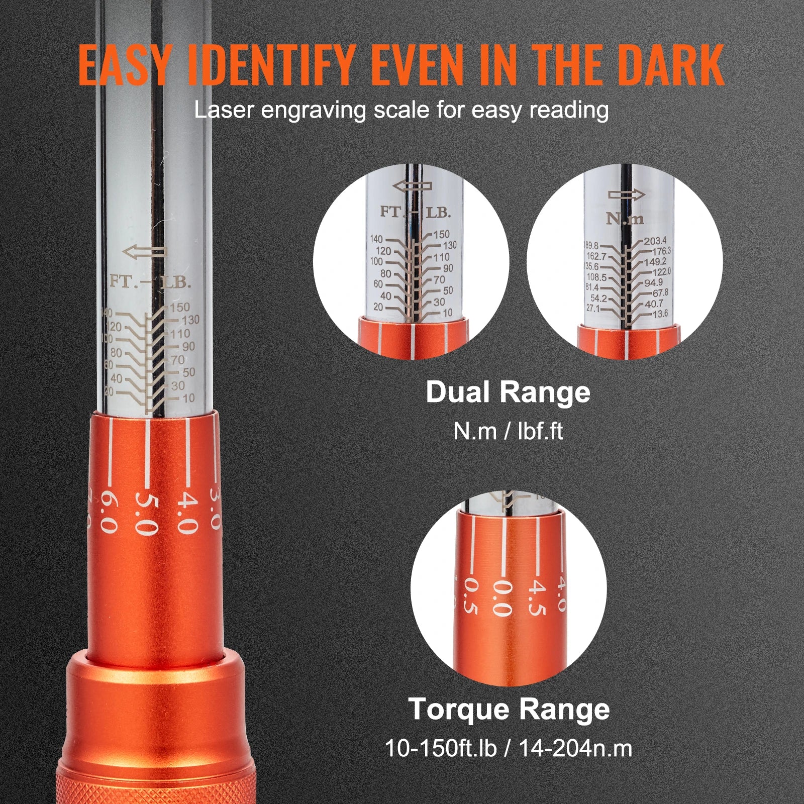 Professionell Momentnyckel Set – Dubbelriktad Justerbar Momentnyckel med Dubbla Skalor