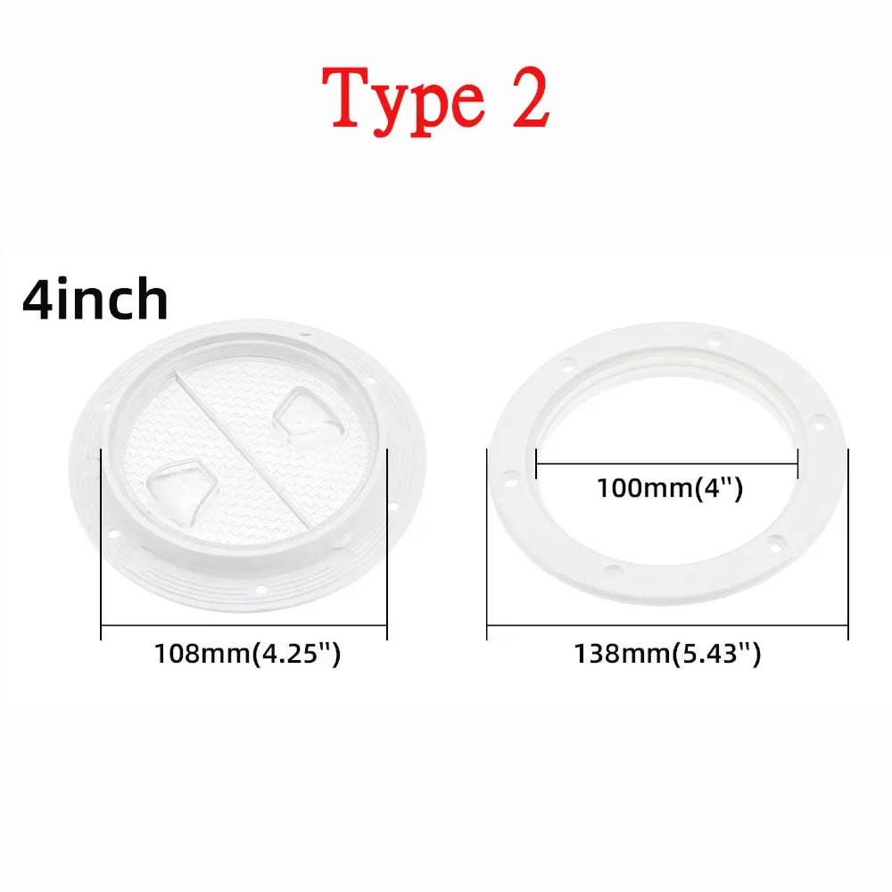 ABS Däckslucka Vattentät 4-8" - Inspektionslucka för Båt & Yacht Type 2 4inch